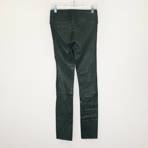 SPRWMN Leather Ankle Leggings (Sz M) 100% Lambskin High Rise Emerald Green - Picture 8 of 16